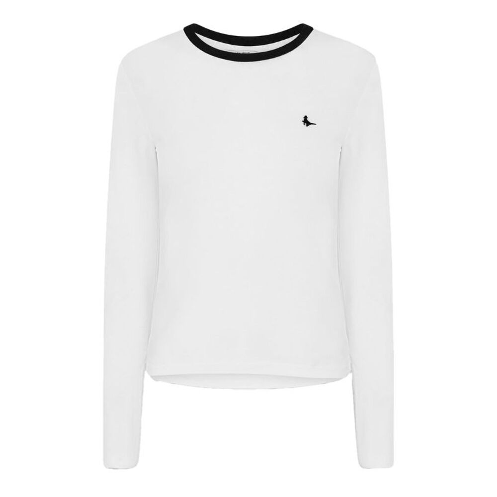 Jack Wills Womens/Ladies Trinkey Ringer Long-Sleeved T-Shirt / White